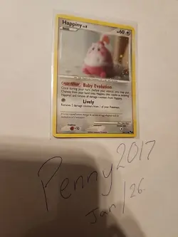 Happiny 14/17 - Holo SWIRL ꩜ POP Series 8 2008 Vintage - Pokemon - *FRESH PULL* - Image 1