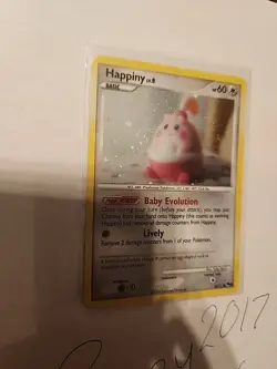 Happiny 14/17 - Holo SWIRL ꩜ POP Series 8 2008 Vintage - Pokemon - *FRESH PULL* - Image 2