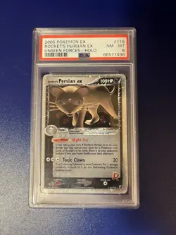 Pokemon Rocket’s Persian Ex 116/115 Unseen Forces Psa 8 Near Mint To Mint Eng - Image 1