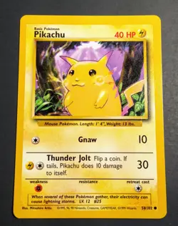 Pokemon Base Set WOTC Common Pikachu 58/102 - Near Mint/Mint - Image 1