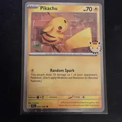 ‼2026 Pikachu 051/162 Pokemon Day 30th Anniversary Stamped Promo TCG Cosmo Holo - Image 1