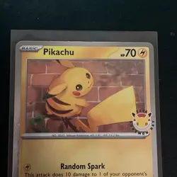 ‼2026 Pikachu 051/162 Pokemon Day 30th Anniversary Stamped Promo TCG Cosmo Holo - Image 2