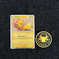 Pikachu 051 /162 Stamped 2026 Pokemon Day 30 Promo TCG With Coin - Image 1