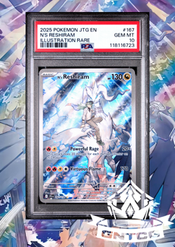 Pokemon N'S Reshiram Illustration Rare 167/159 JTG IR 2025 ENGLISH - PSA 10 - Image 1