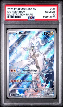 Pokemon N'S Reshiram Illustration Rare 167/159 JTG IR 2025 ENGLISH - PSA 10 - Image 2