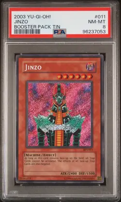 2003 Yu-Gi-Oh Jinzo BPT-011 Secret Rare PSA 8- Heavy Foil Bleed 🩸 - Image 1