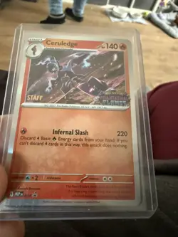 Phantasmal Flames STAFF Promo Ceruledge Pokemon Card - Image 1
