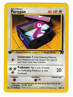 Pokemon TCG Porygon Rocket 1st Edition Uncommon 48/82 - Near Mint NM - Image 1