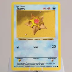 Pokemon TCG - Staryu 65/102 Base Set Common Shadowless WOTC 1999 - EXC/NM - Image 2