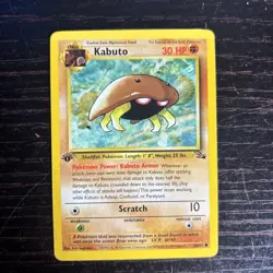 Kabuto 50/62 Fossil 1st Edition Fossil Pokemon Card WOTC - Image 1
