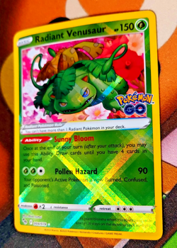 Pokemon Radiant Venusaur Radiant Rare Holo Pokemon GO 004/078 Card HP - Image 1