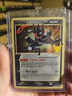 Pokemon TCG Greninja Gold Star SWSH144 Promo Card 25th Anniversary Celebrations - Image 1
