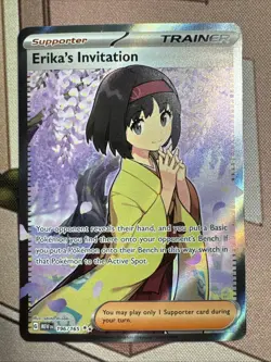 Pokemon TCG Erika's Invitation Scarlet & Violet Holo Ultra Rare Card 196/165 - Image 1