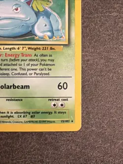 Pokemon - Venasaur Base Set Holo Rare Card 15/102 Unlimited Print WOTC LP-MP - Image 4