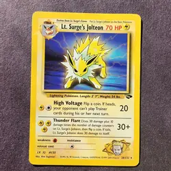 Lt. Surge's Jolteon -28/132 - Pokemon Gym Challenge Unlimited Rare Card LP (007 - Image 1