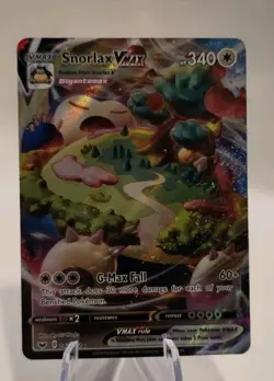 Pokemon TCG Snorlax VMAX Holo Ultra Rare Card Sword & Shield Base Set 142/202 - Image 1