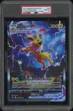 2021 POKEMON SWSH BLACK STAR PROMO JUMBO #184 FULL ART/JOLTEON VMAX PSA 10 - Image 1