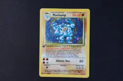 Machamp 8/102 Holo Shiny Rare Pokemon TCG Card Base Set 1 1999 Heavy Play - Image 1