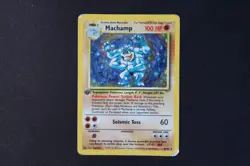 Machamp 8/102 Holo Shiny Rare Pokemon TCG Card Base Set 1 1999 Heavy Play - Image 3