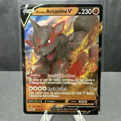 Hisuian Arcanine V 090/195 Ultra Rare Silver Tempest Pokemon TCG Card NM - Image 1