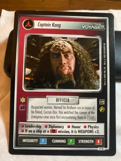 Star Trek CCG 1E TMP Set CAPTAIN KANG Rare Card - Image 1