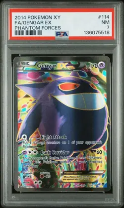 PSA 7 GENGAR EX #114/119 FULL ART 2014 POKEMON XY PHANTOM FORCES - Image 5