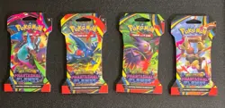 Pokemon TCG: Phantasmal Flames | (4) Sleeved Booster Pack | Complete Art Set | - Image 1