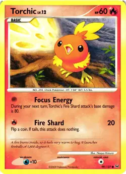 Pokemon TCG Torchic Platinum Base Set 99/127 Common LP - Image 1