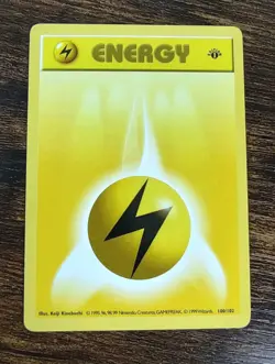 Pokemon Lightning Energy 100/102 1st Edition Shadowless Base NM - Image 1