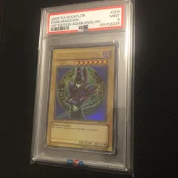 2002 YU-GI-OH! LOB-LEGEND OF BLUE EYES WHITE DRAGON #005 DARK MAGICIAN PSA 9 - Image 1