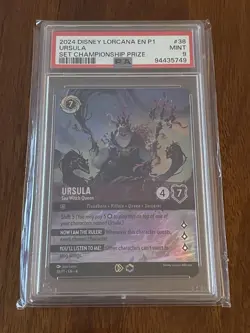 2024 DISNEY LORCANA PROMO URSULAS RETURN SET CHAMPIONSHIP PRIZE #38 URSULA PSA 9 - Image 1