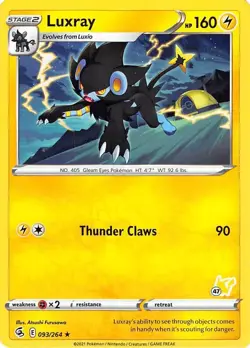 Luxray 093/264 Pikachu Stamp Battle Academy Promo Pokemon Card NM - Image 1