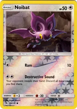 Noibat 100/131 Reverse Holo Forbidden Light Pokemon Card NM - Image 1