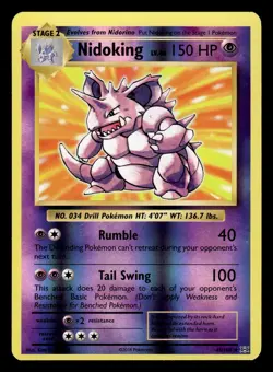 Nidorino 44/108 & Nidoking 45/108 Reverse Holo Xy Evolutions Pokemon Card - Image 2