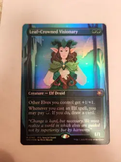 MTG Leaf-Crowned Visionary (Borderless Foil) M 140 Lorwyn Eclipsed Special Guest - Image 1