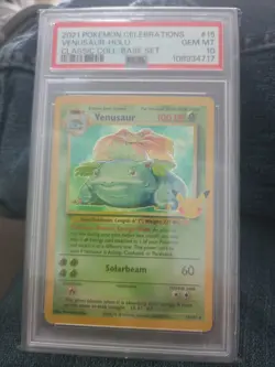 2021 Pokemon SWSH Celebrations Venusaur Classic Collection #15/102 PSA 10 - Image 2