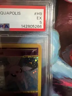 PSA 5 EX Espeon #H9 Pokemon Aquapolis 2003 Reverse Holo Foil Rare - Image 5