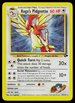 Pokemon Card - Koga's Pidgeotto Gym Challenge 27/132 Rare - Image 1