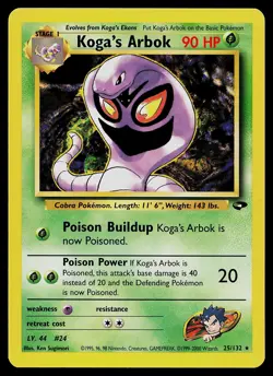 Pokemon Card - Koga's Arbok Gym Challenge 25/132 Rare - Image 1