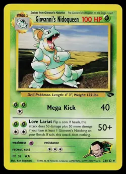 Pokemon Card - Giovanni's Nidoqueen Gym Challenge 23/132 Rare - Image 1