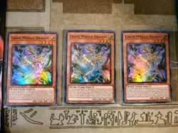 YUGIOH TCG 3X CHAOS MIRAGE DRAGON PHHY-EN013 SUPER 1ST EDITION - Image 1