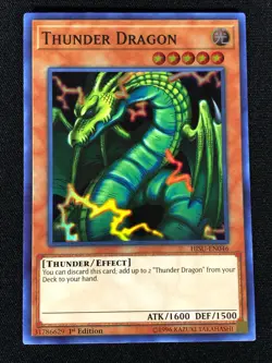 Yugioh Thunder Dragon HISU-EN046 1st Super (NM) - Image 1