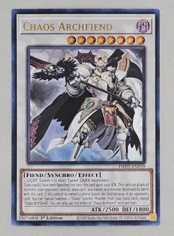 Yugioh 1x Chaos Archfiend Ultra Rare PHHY-EN039 Photon Hypernova 1st Ed Holo - Image 1