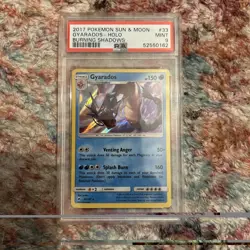 PSA 9 Gyarados Holo #33 2017 Pokemon Sun & Moon Burning Shadows MINT Graded Card - Image 1