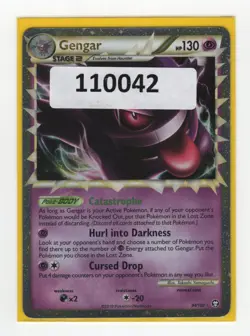 (110042) GENGAR PRIME 94/102 Ultra Rare HGSS Triumphant Pokemon Card - DAMAGED - Image 1