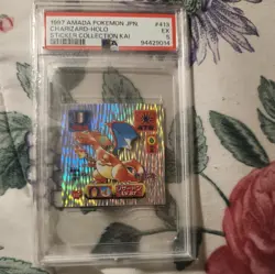 1997 AMADA POKEMON JPN STICKER COLL KAI #413 CHARIZARD-HOLO PSA 5 - Image 1