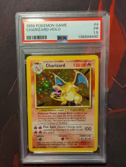 1999 POKEMON BASE SET UNLIMITED #4 CHARIZARD-HOLO PSA 1.5 - Image 1