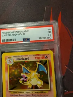 1999 POKEMON BASE SET UNLIMITED #4 CHARIZARD-HOLO PSA 1.5 - Image 3