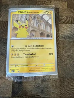 PIKACHU AT THE MUSEUM Pokemon Card PROMO. SEALED. SLIGHTLY BENT SEE PHOTOS - Image 1