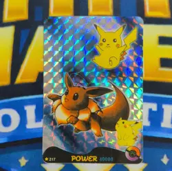 Pokemon Vending Machine Card Sticker Eevee & Pikachu 217 Foil Alternative Art - Image 1